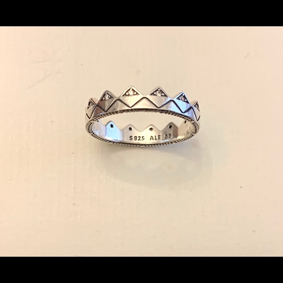 Pandora geometric crown ring, size 56 - Picture 2 of 4